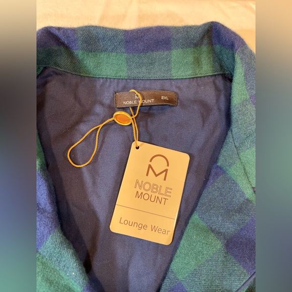 Royal Mount Flannel Pajamas Set Men’s 2XL Blue Green Checkered Button down top - Picture 5 of 14